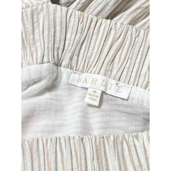 Karlie Striped London Double V-neck Ruffled Mini Dress Medium - Picture 5 of 6